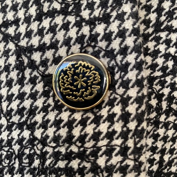 Vintage Women’s Size M/L Pure Wool Houndstooth Floral Boyfriend Blazer Jacket - Picture 7 of 12